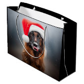German Shepherd Santa Große Geschenktüte (Rückseite Schrägansicht)