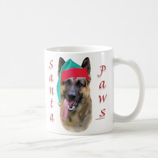 German Shepherd Santa Paws Kaffeetasse (Rechts)
