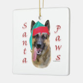 German Shepherd Santa Paws Keramikornament (Links)