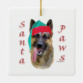 German Shepherd Santa Paws Keramikornament (Rückseite)