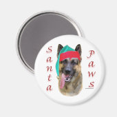 German Shepherd Santa Paws Magnet (Vorderseite/Rückseite)