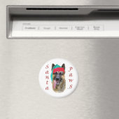 German Shepherd Santa Paws Magnet (In Situ (Geschirrspüler))