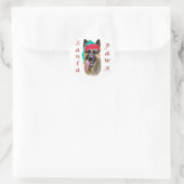 German Shepherd Santa Paws Runder Aufkleber (Tasche)