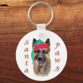 German Shepherd Santa Paws Schlüsselanhänger (Vorderseite)