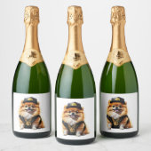 German Shepherd Schaumweinetikett (Flaschen)