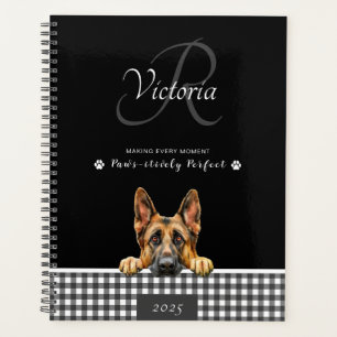 German Shepherd Schwarz-weiße Karierte Custom Planer
