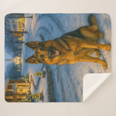 German Shepherd Sherpa Blanket Sherpadecke (Vorderseite (Horizontal))