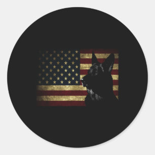 German Shepherd Shirt American Flag 4. Juli Gsd D Runder Aufkleber