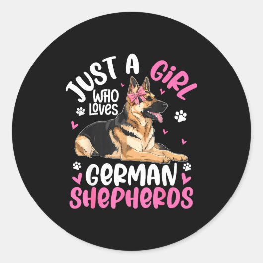 German Shepherd Shirt For Girls Women German Sheph Runder Aufkleber (Vorderseite)
