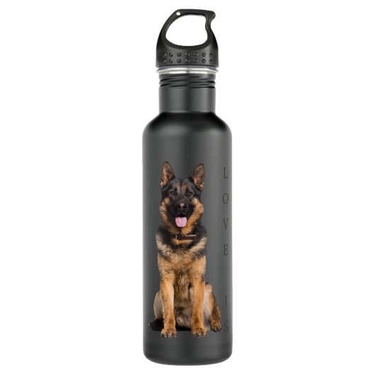 German Shepherd Shirt Schäfer Hund Mama Vater Lieb Edelstahlflasche (Vorderseite)