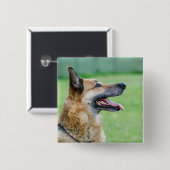 German Shepherd Side Portrait Button (Vorne & Hinten)