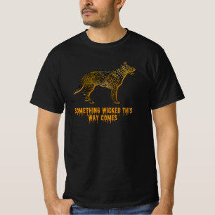 German Shepherd Silhouette Fun Orange Halloween T-Shirt