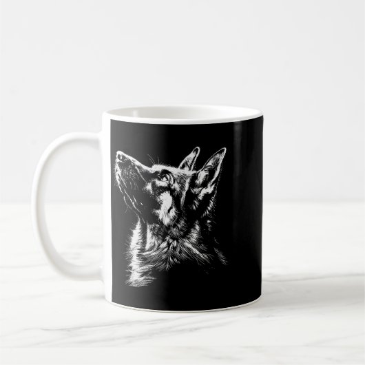 German Shepherd Silhouette Graphic German Shepherd Kaffeetasse (Links)