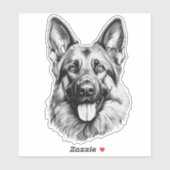 German Shepherd Sketch Portrait Sticker (Blatt)