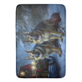 German Shepherd Snowy Sleigh Weihnachtsdekor Badematte (Vorderseite Vertikal)