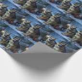 German Shepherd Snowy Sleigh Weihnachtsdekor Geschenkpapier (Ecke)