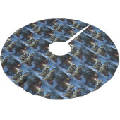 German Shepherd Snowy Sleigh Weihnachtsdekor Polyester Weihnachtsbaumdecke (Schrägansicht)