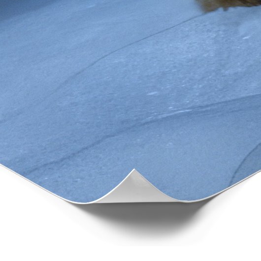 German Shepherd Snowy Sleigh Weihnachtsdekor Poster (Ecke)