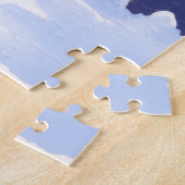 German Shepherd Snowy Town Gate Santa Christmas Puzzle (Seite)