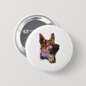 German Shepherd Splash Art Button (Vorne & Hinten)