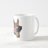 German Shepherd Splash Art Kaffeetasse (VorderseiteRechts)