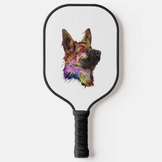 German Shepherd Splash Art Pickleball Schläger (Vorderseite)