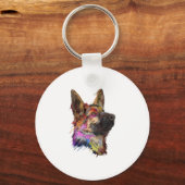 German Shepherd Splash Art Schlüsselanhänger (Vorderseite)