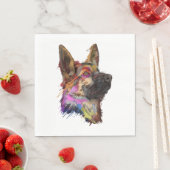 German Shepherd Splash Art Serviette (Beispiel)