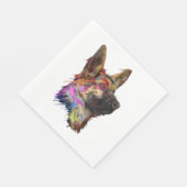 German Shepherd Splash Art Serviette (Ecke)