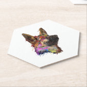 German Shepherd Splash Art Untersetzer (angewinkelt)