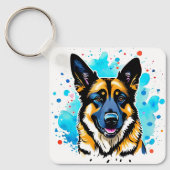 German Shepherd Splash Schlüsselanhänger (Vorderseite)