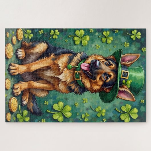 German Shepherd St Patrick’s Day Lucky Dog Puzzle (Horizontal)
