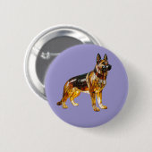 German Shepherd Stained Glass Button (Vorne & Hinten)