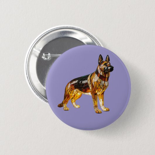 German Shepherd Stained Glass Button (Vorne & Hinten)
