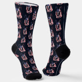 German Shepherd Style Dog USA Flag Socken (Gewinkelt)
