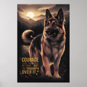 German Shepherd Sunrise Courage Poster (Vorne)