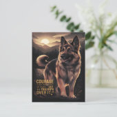 German Shepherd Sunrise Courage Postkarte (Stehend Vorderseite)