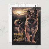 German Shepherd Sunrise Courage Postkarte (Vorne/Hinten)