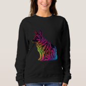 German Shepherd Synthwave 80s Retrowave Aesthetic Sweatshirt (Vorderseite)