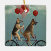 German Shepherd Tandem Keramikornament (Vorderseite)