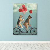 German Shepherd Tandem Leinwanddruck (Insitu (Holzboden))
