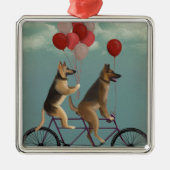 German Shepherd Tandem Ornament Aus Metall (Vorne)