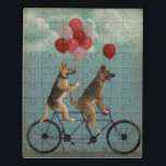 German Shepherd Tandem Puzzle<br><div class="desc">German Shepherd Tandem von Fabfunky. Deutsche Blätter auf einem Fahrrad im skurrilen Steampunk-Stil.  | 192034D</div>