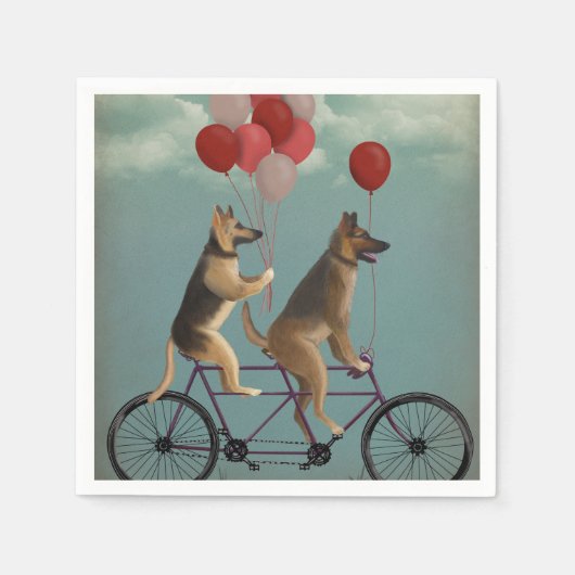 German Shepherd Tandem Serviette (Vorderseite)