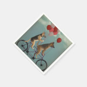 German Shepherd Tandem Serviette (Ecke)