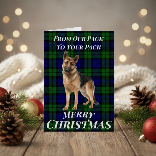 German Shepherd Tartan Christmas Card
