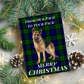 German Shepherd Tartan Christmas Card