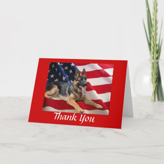 German Shepherd Thank You Card All American Dankeskarte (Vorderseite)