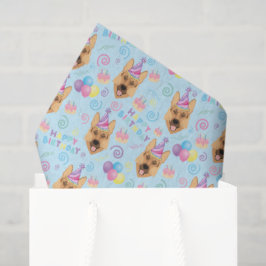German Shepherd Tissue Paper in Blue Seidenpapier