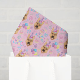German Shepherd Tissue Paper in Pink Seidenpapier